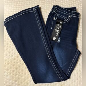 BAMBOO Women's Flare Jeans - Navy Blue Sz 15